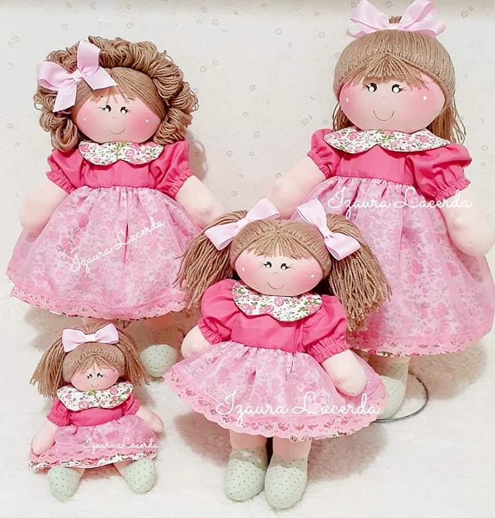 Projeto Digital Bonecas tradicionais articuladas em 4 tamanhos