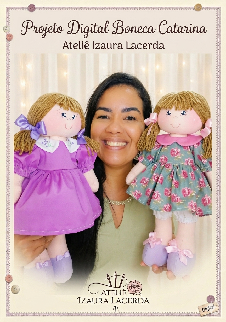 Projeto Digital Boneca Catarina 40cm